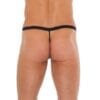 Mens Black GSting With Zipper On Red Pouch - Image 2