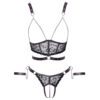 Cottelli Lace and Chain Bondage Crotchless Set - Image 3
