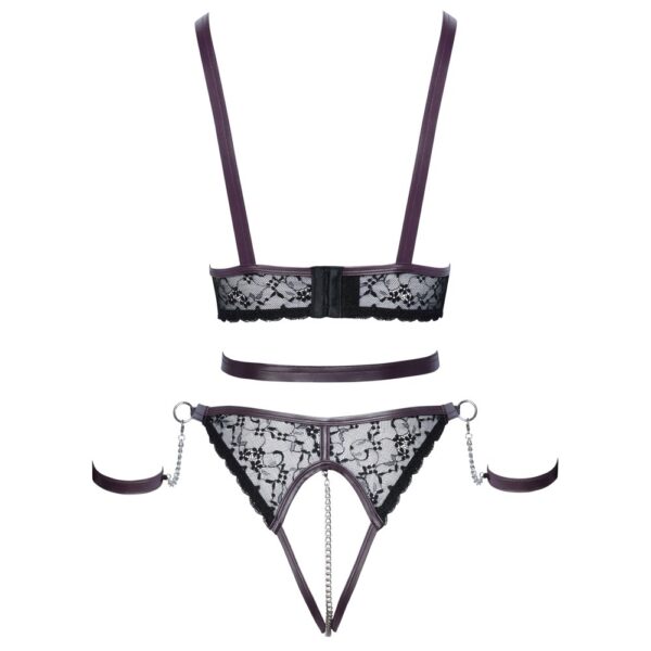 Cottelli Lace and Chain Bondage Crotchless Set - Image 4