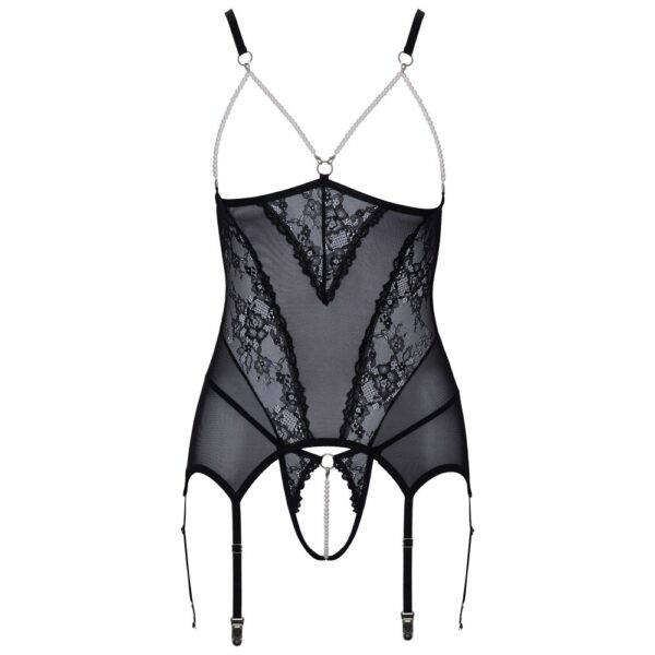 Cupless Lace Basque Black - Image 4