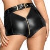 Noir Black Zip Up Hot Pants - Image 3