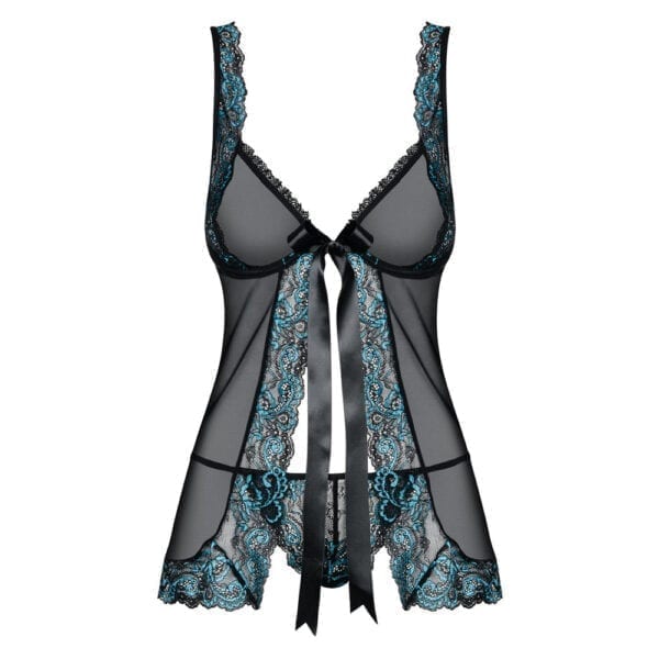 Obsessive Open Front Babydoll And String Black - Image 2