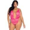 Leg Avenue Floral Lace Teddy and Robe Set - Image 2