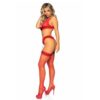 Leg Avenue Bra Panty and Stockings Set Red UK 6 to 12 - Image 4