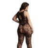 Le Desir Black Criss Cross Neck Bodystocking UK 14 to 20 - Image 2