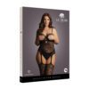 Le Desir Suspender Rhinestone Bodystocking Black UK 14 to 20 - Image 3