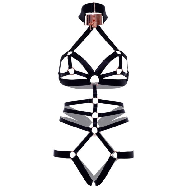 KINK Satin Elastic Crotchless Teddy - Image 4