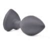 Small Heart Shaped Diamond Base Black Butt Plug - Image 2